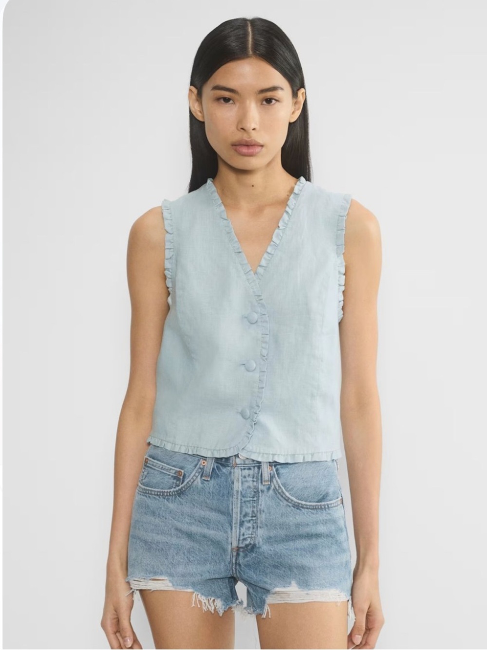 Wilfred Citrus Linen Blouse - Dew
Blue size Small NWT